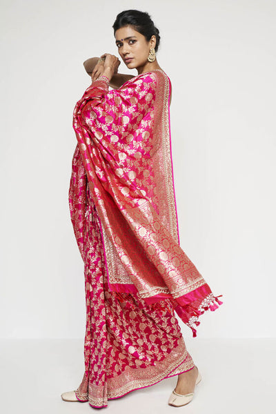 Anita Dongre Madhurima Benarasi Saree Pink indian designer wear online shopping melange singapore