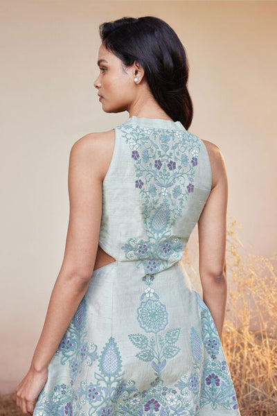 Anita Dongre Masafi Dress Sage indian designer wear online shopping melange singapore