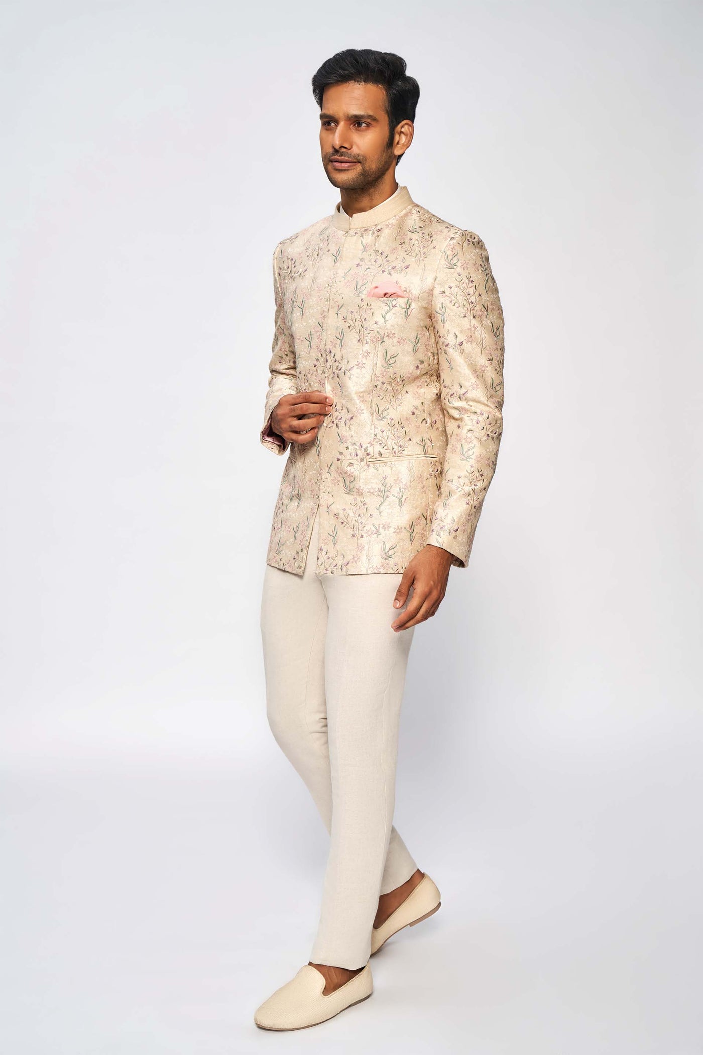 Anita Dongre menswear Kiyan Bandhgala Off White festive indian designer wear online shopping melange singapore groom wedding