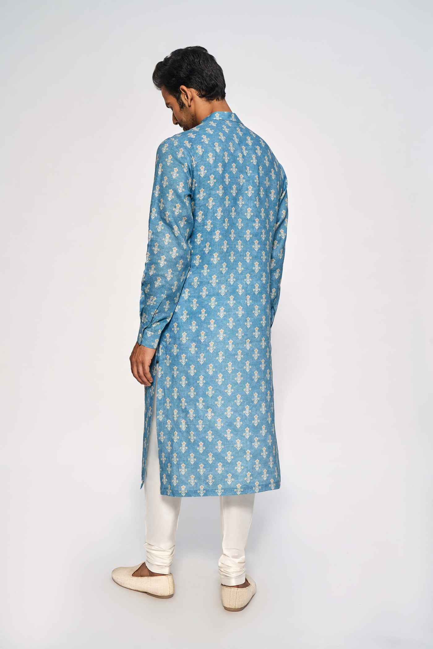 Anita Dongre menswear Rishi Kurta Blue festive indian designer wear online shopping melange singapore