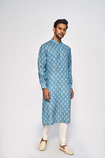 Anita Dongre menswear Rishi Kurta Blue festive indian designer wear online shopping melange singapore