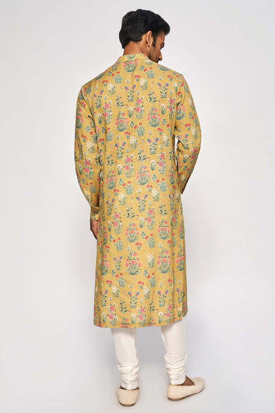Anita Dongre menswear Vanshul Kurta Mustard festive indian designer wear online shopping melange singapore