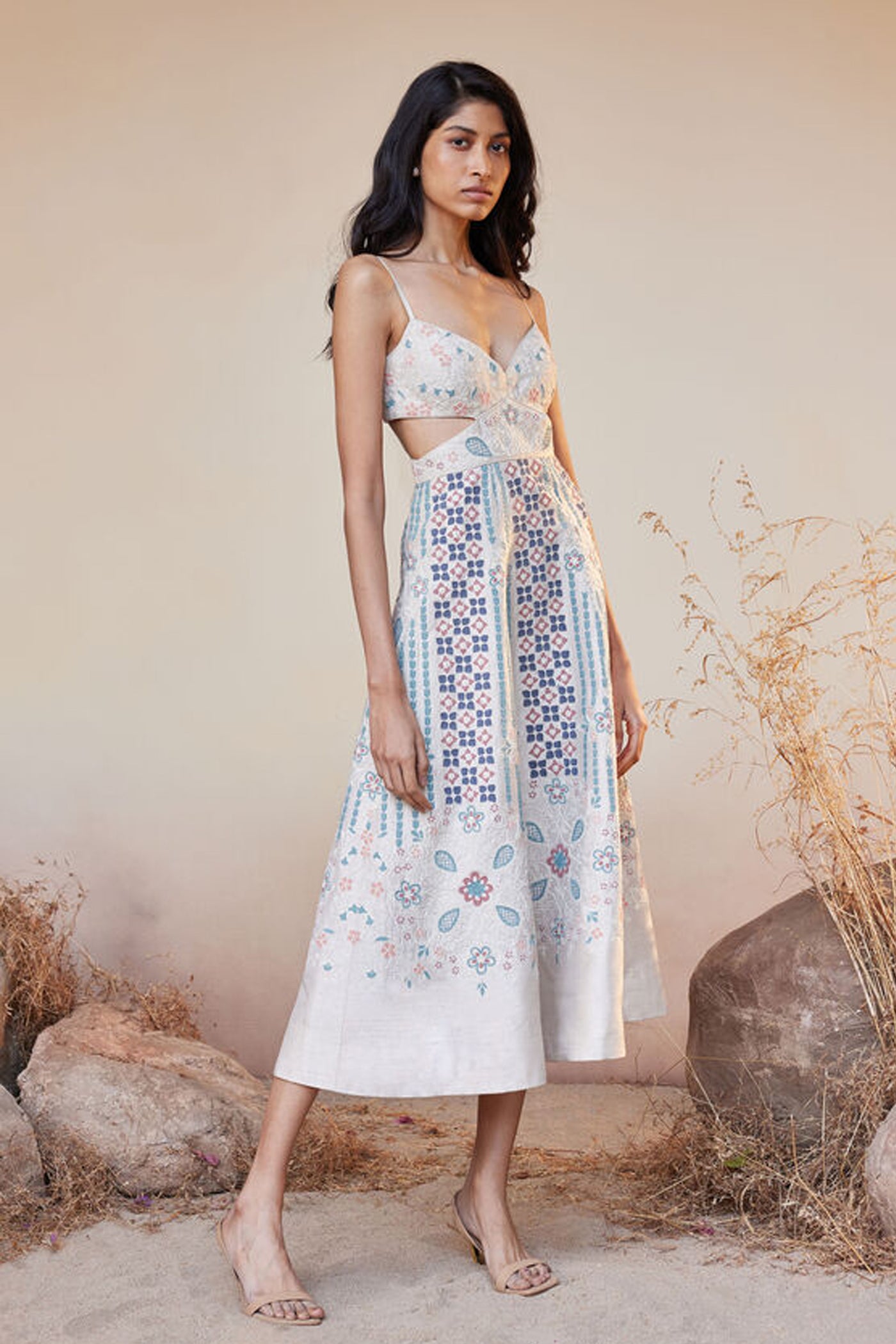 Anita Dongre Menouma Dress Cream indian designer wear online shopping melange singapore