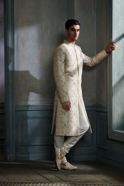 Anita Dongre menswear Aansh Sherwani Cream wedding indian groom designer wear online shopping melange singapore 