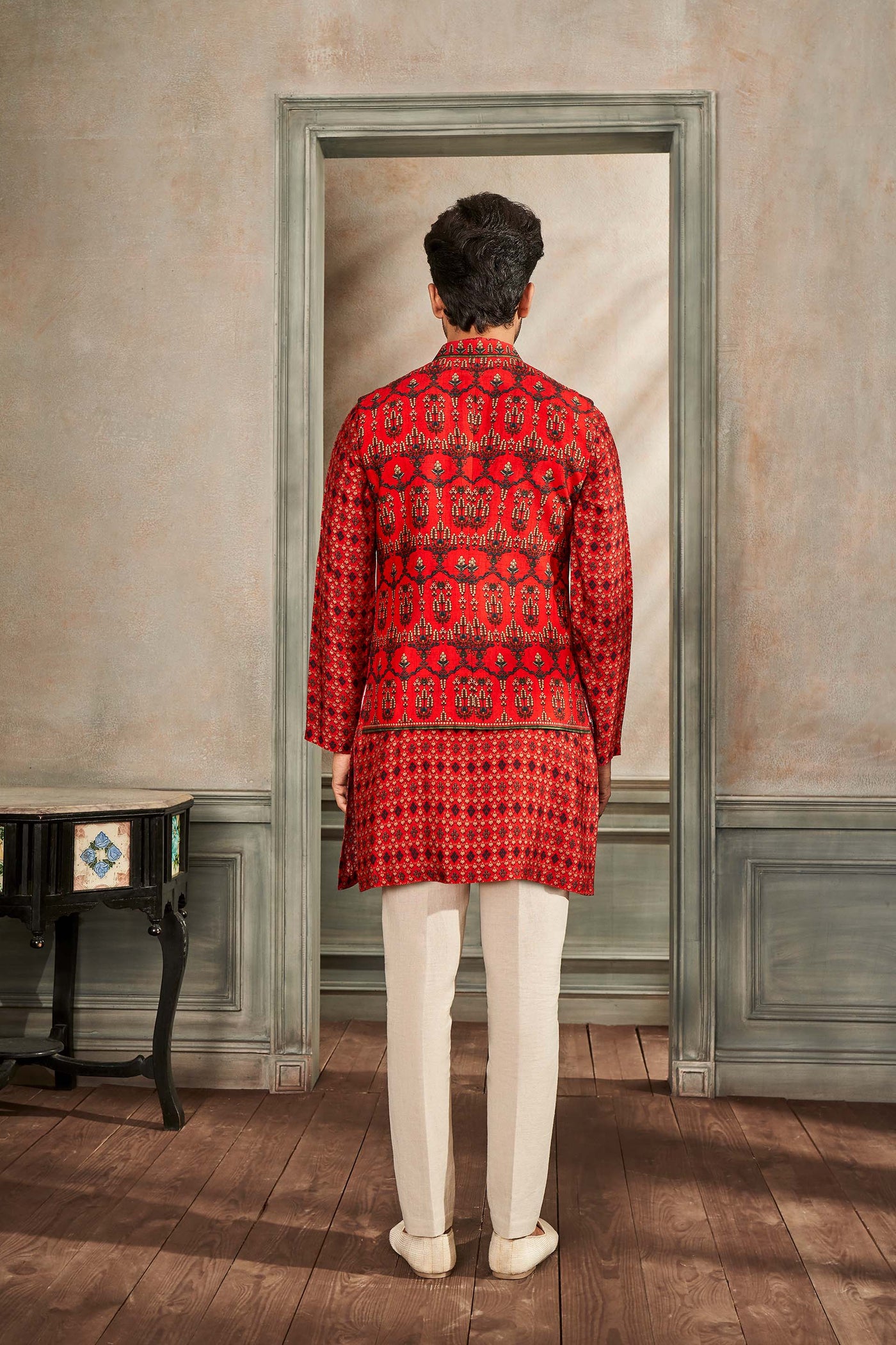 Anita Dongre menswear Ekesh Bandi Red festive indian designer wear online shopping melange singapore