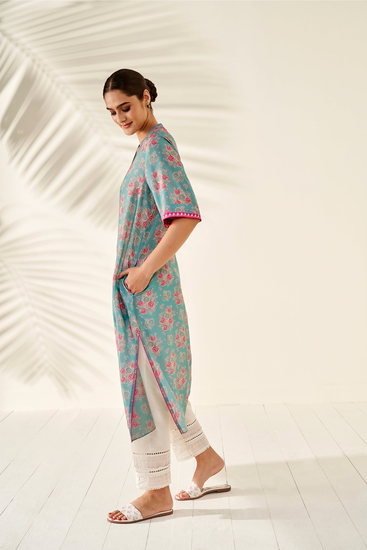 Anita Dongre Miran Kurta Blue online shopping melange singapore indian designer wear