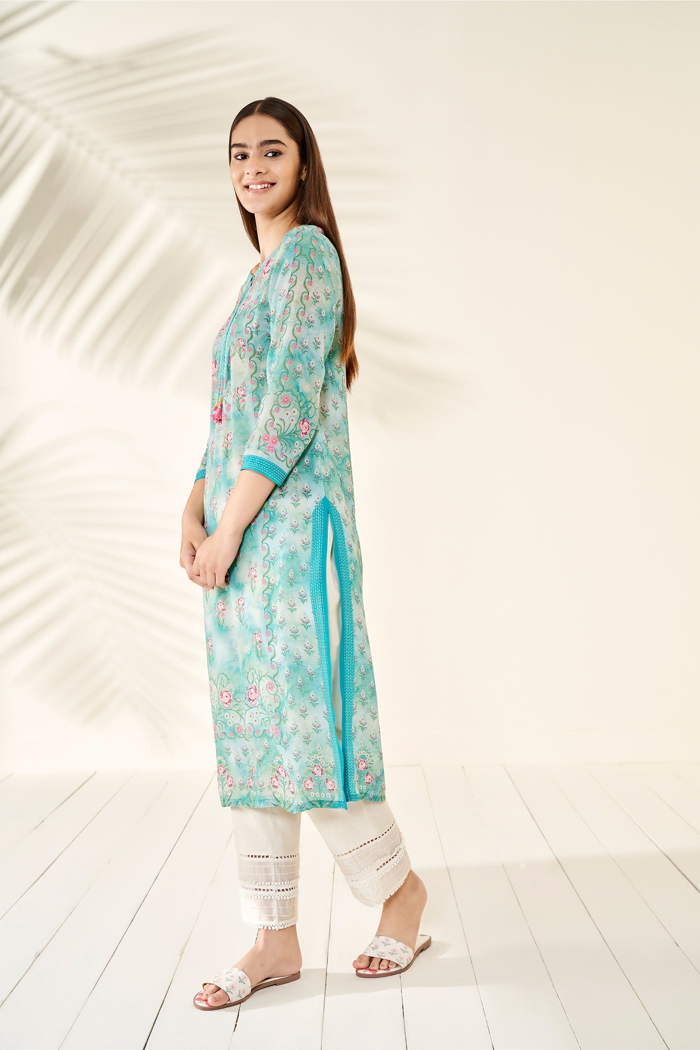 Anita Dongre Netra Kurta Aqua online shopping melange singapore indian designer wear