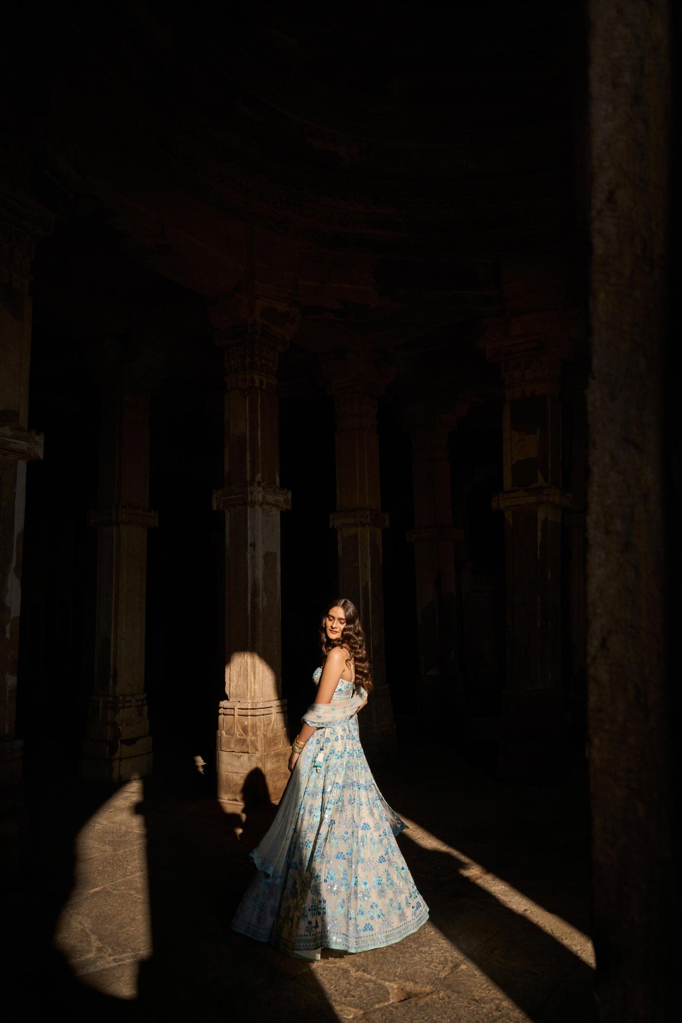 Anita Dongre Periwinkle Dreams Lehenga Set white wedding bridal indian designer wear online shopping melange singapore
