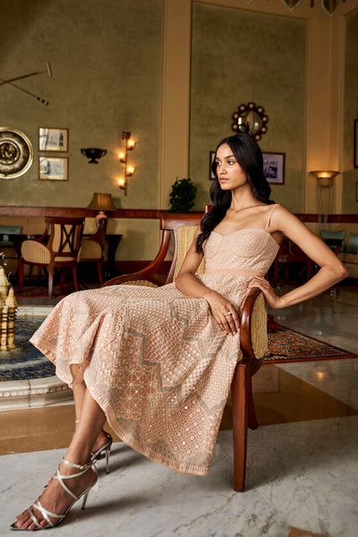 Anita Dongre Rafah Dress Beige indian designer wear online shopping melange singapore