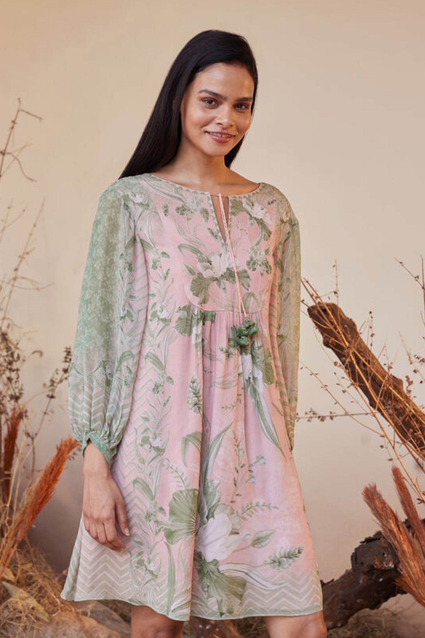 Anita Dongre Sama Dress Pink indian designer wear online shopping melange singapore
