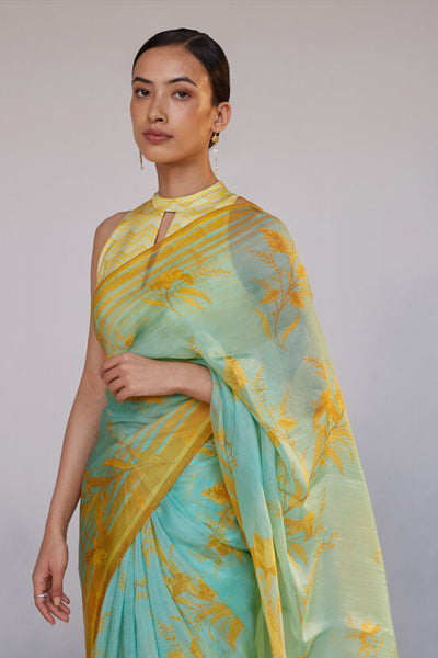 Anita Dongre Sama Saree Aqua indian designer wear online shopping melange singapore