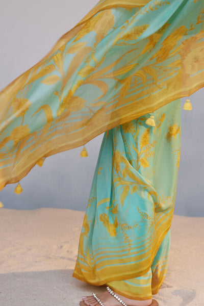 Anita Dongre Sama Saree Aqua indian designer wear online shopping melange singapore