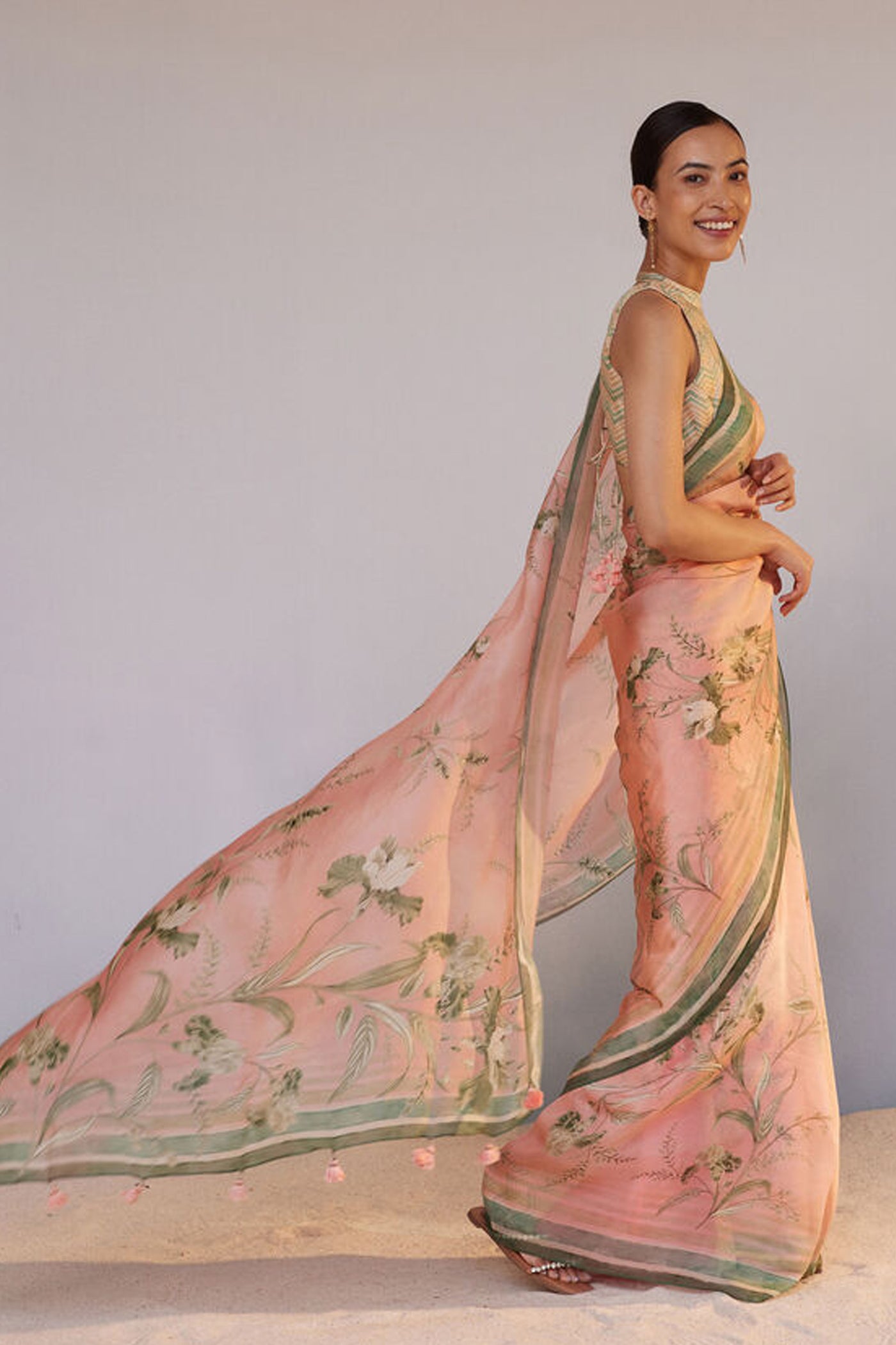 Anita Dongre Sama Saree Blush indian designer wear online shopping melange singapore