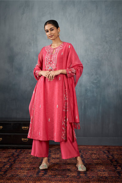 Anita Dongre Shanj Set Raspberry festive indian designer wear online shopping melange singapore
