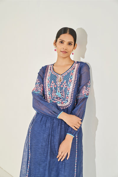Anita Dongre Shelyn Kurta Navy Blue online shopping melange singapore indian designer wear