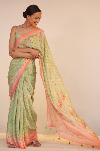 Anita Dongre Shyla Saree Sage indian designer wear online shopping melange singapore