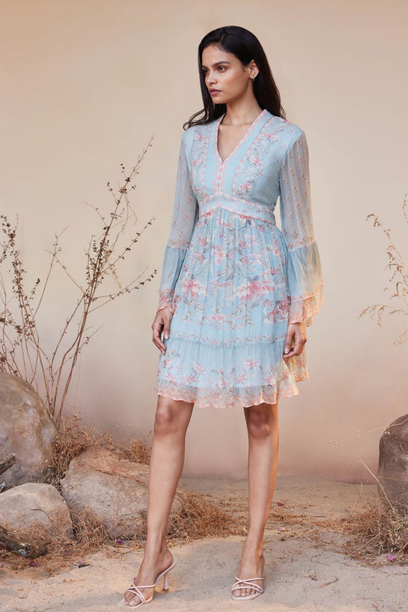 Anita Dongre Sonora Dress Blue indian designer wear online shopping melange singapore