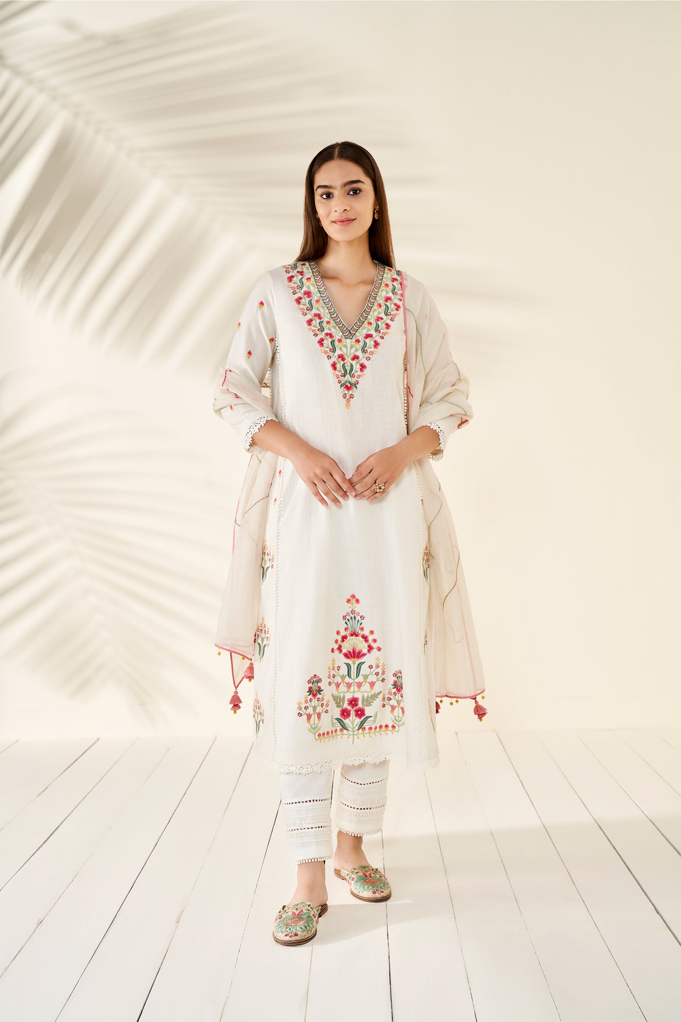 Anita Dongre Turvi Kurta Set Natural festive indian designer wear online shopping melange singapore