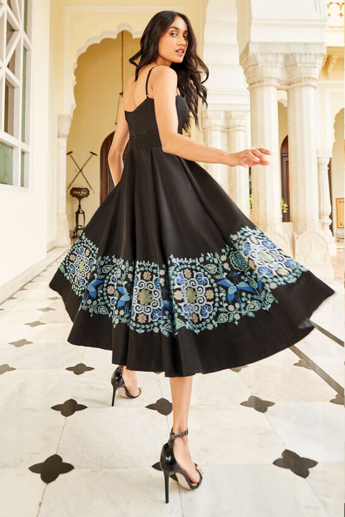 Anita Dongre Valeska Dress Black indian designer wear online shopping melange singapore