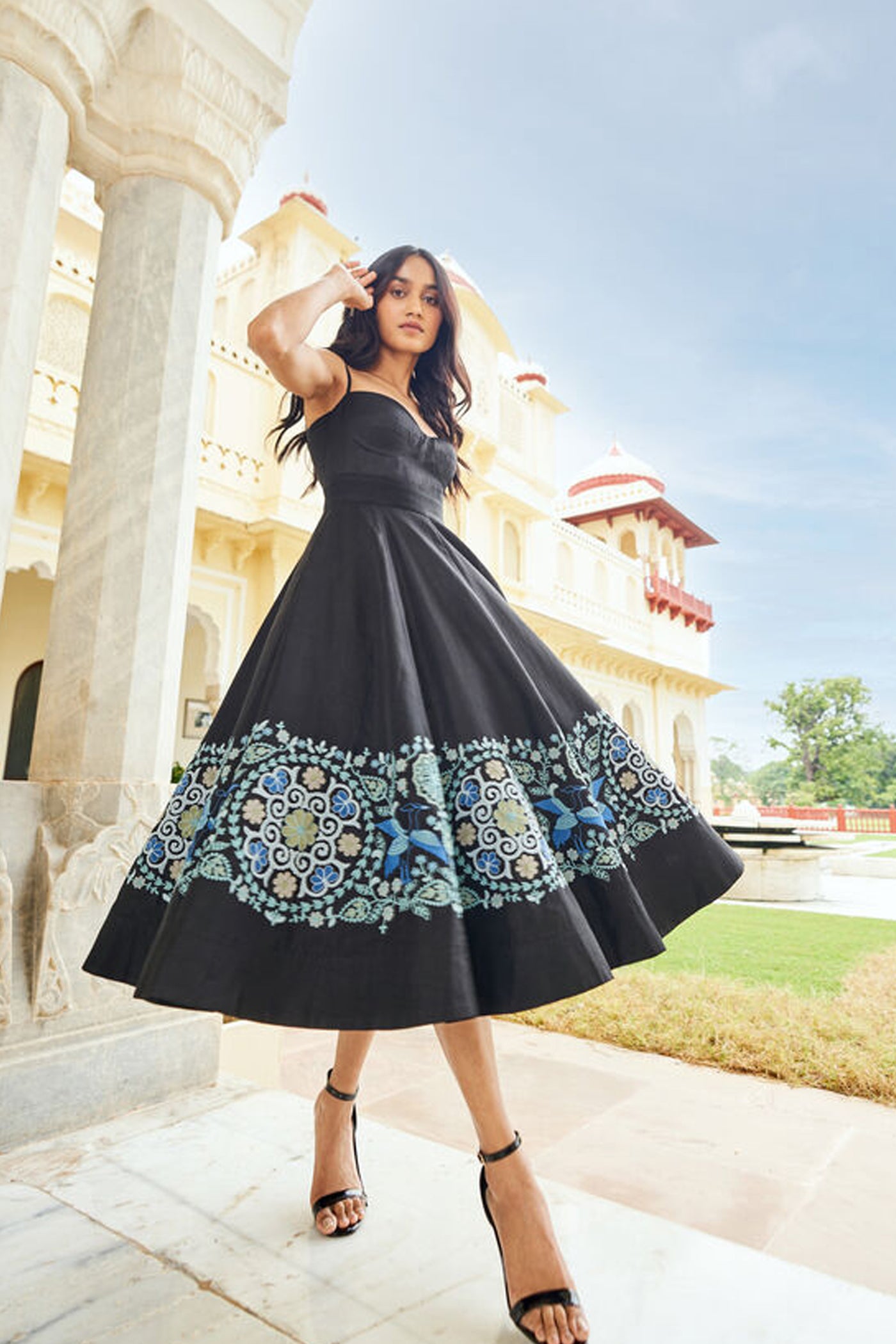 Anita Dongre Valeska Dress Black indian designer wear online shopping melange singapore