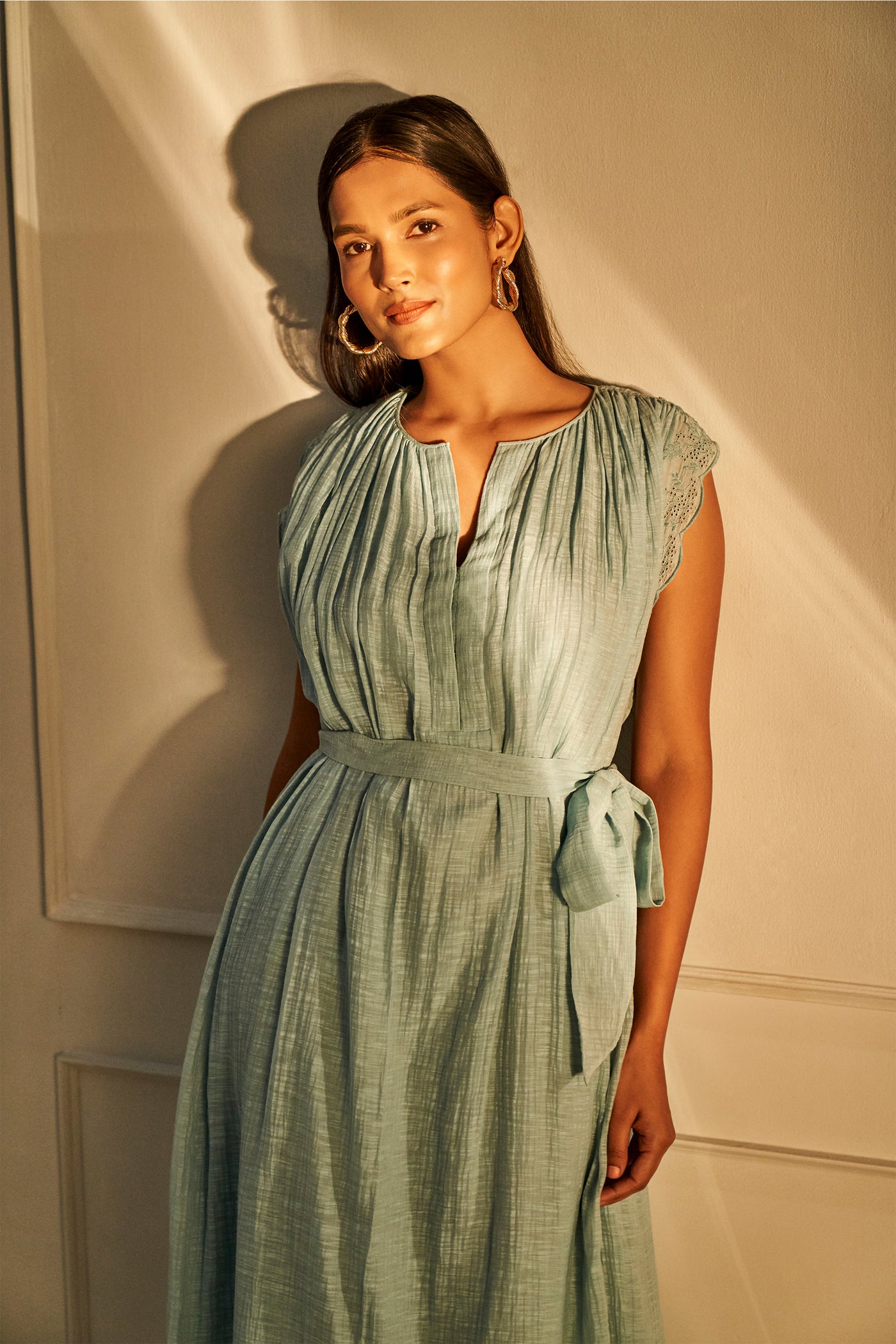 Anita Dongre Zoey Dress Ice Blue western indian designer wear online shopping melange singapore
