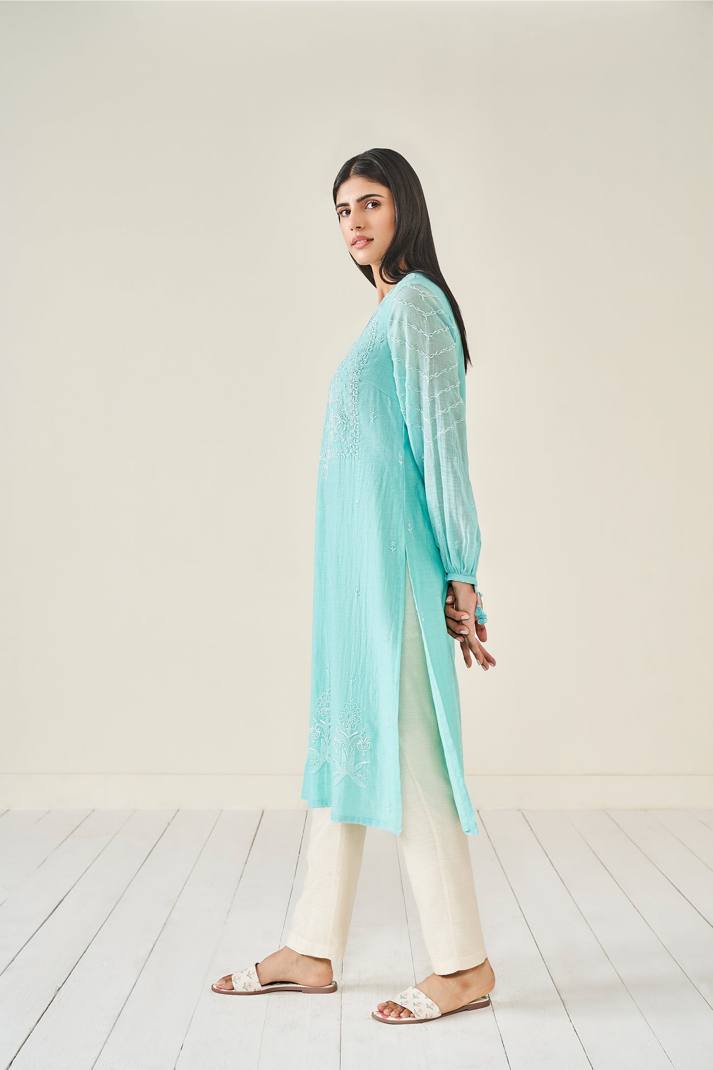 Anita Dongre Chitrita Kurta Aqua online shopping melange singapore indian designer wear