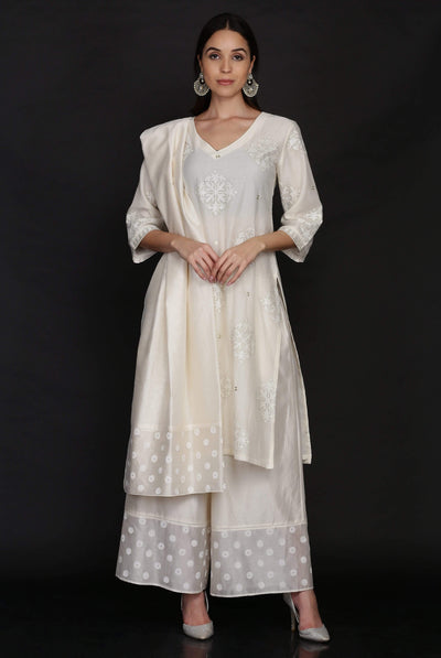 Straight Tunic With Loose Pants And Dupatta