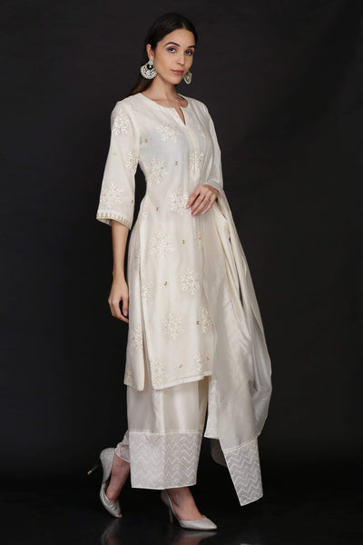 Straight Tunic With Loose Pants And Dupatta