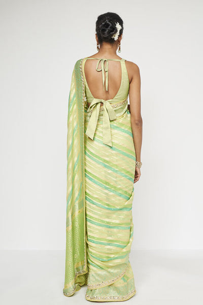 Anita Dongre Aheli Benarasi Saree Lime indian designer wear online shopping melange singapore
