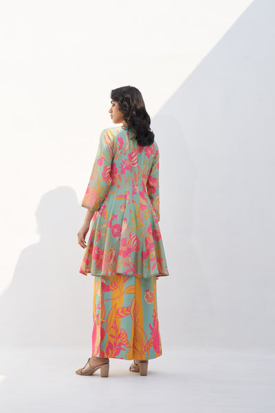 Archana Shah Green Pomo Kali wala Sharara set indian designer wear online shopping melange singapore