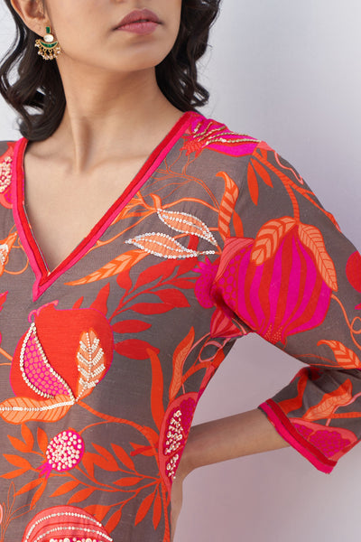 Archana Shah Grey Pomo Highlight Sharara Set indian designer wear online shopping melange singapore