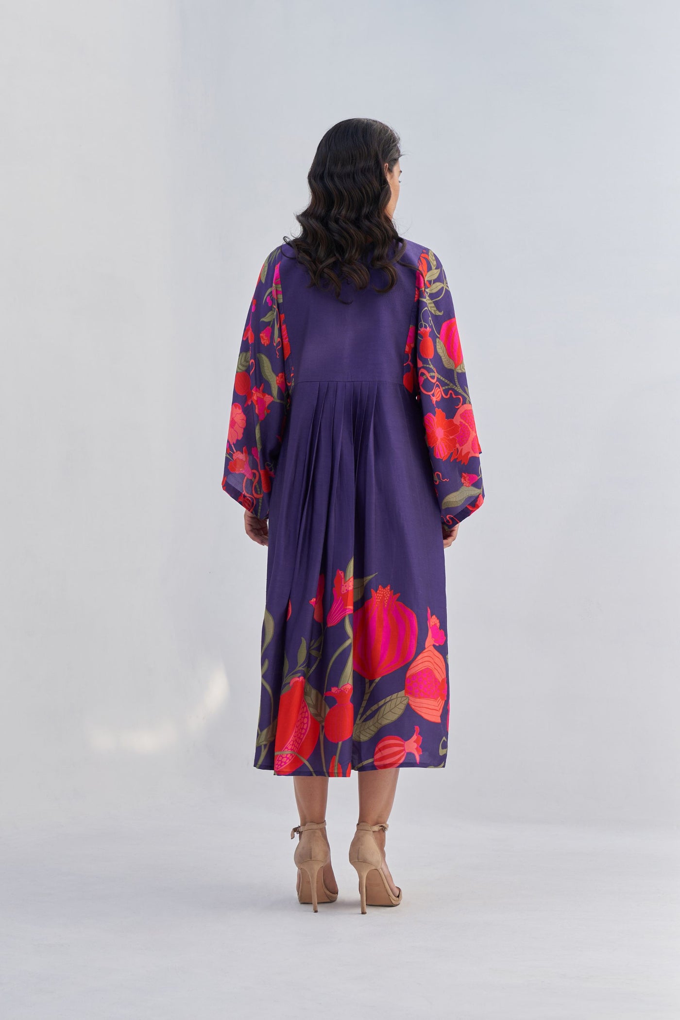 Archana Shah Purple pomo kimono maxi with big butta indian designer wear online shopping melange singapore