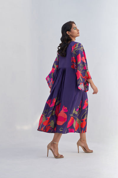 Archana Shah Purple pomo kimono maxi with big butta indian designer wear online shopping melange singapore