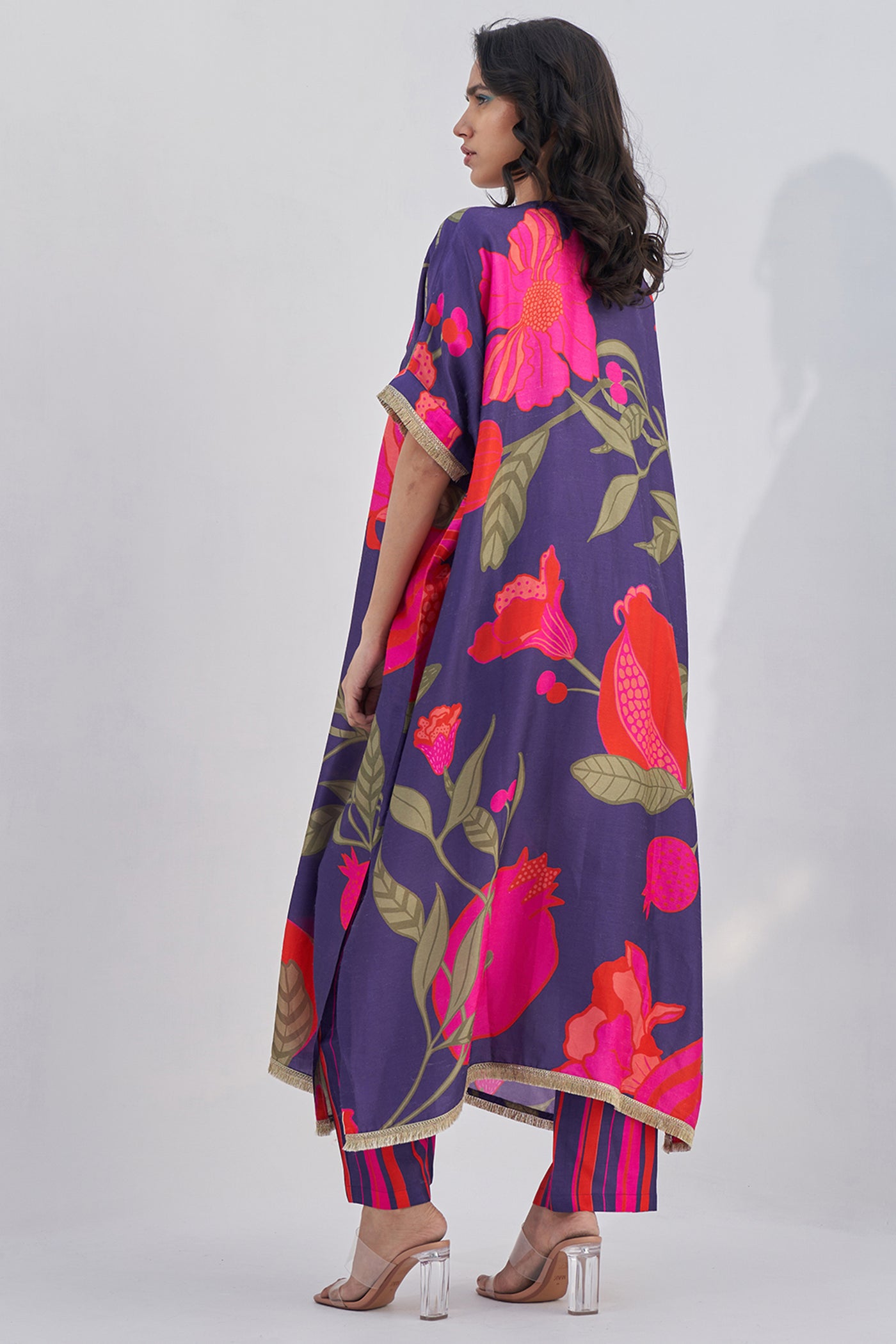 Archana Shah Purple Pomo Zardozi Yoke Over Size Set indian designer wear online shopping melange singapore