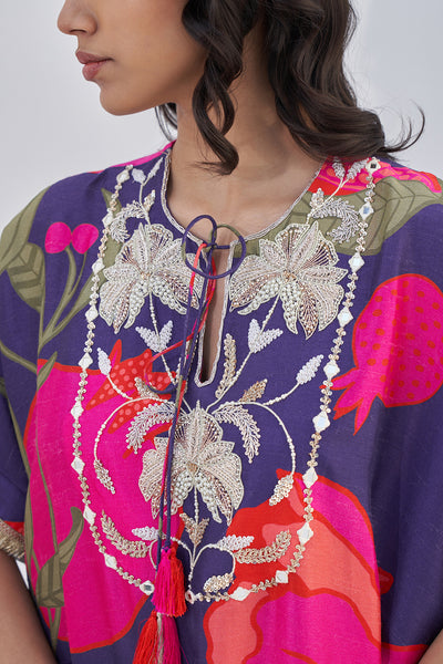 Archana Shah Purple Pomo Zardozi Yoke Over Size Set indian designer wear online shopping melange singapore