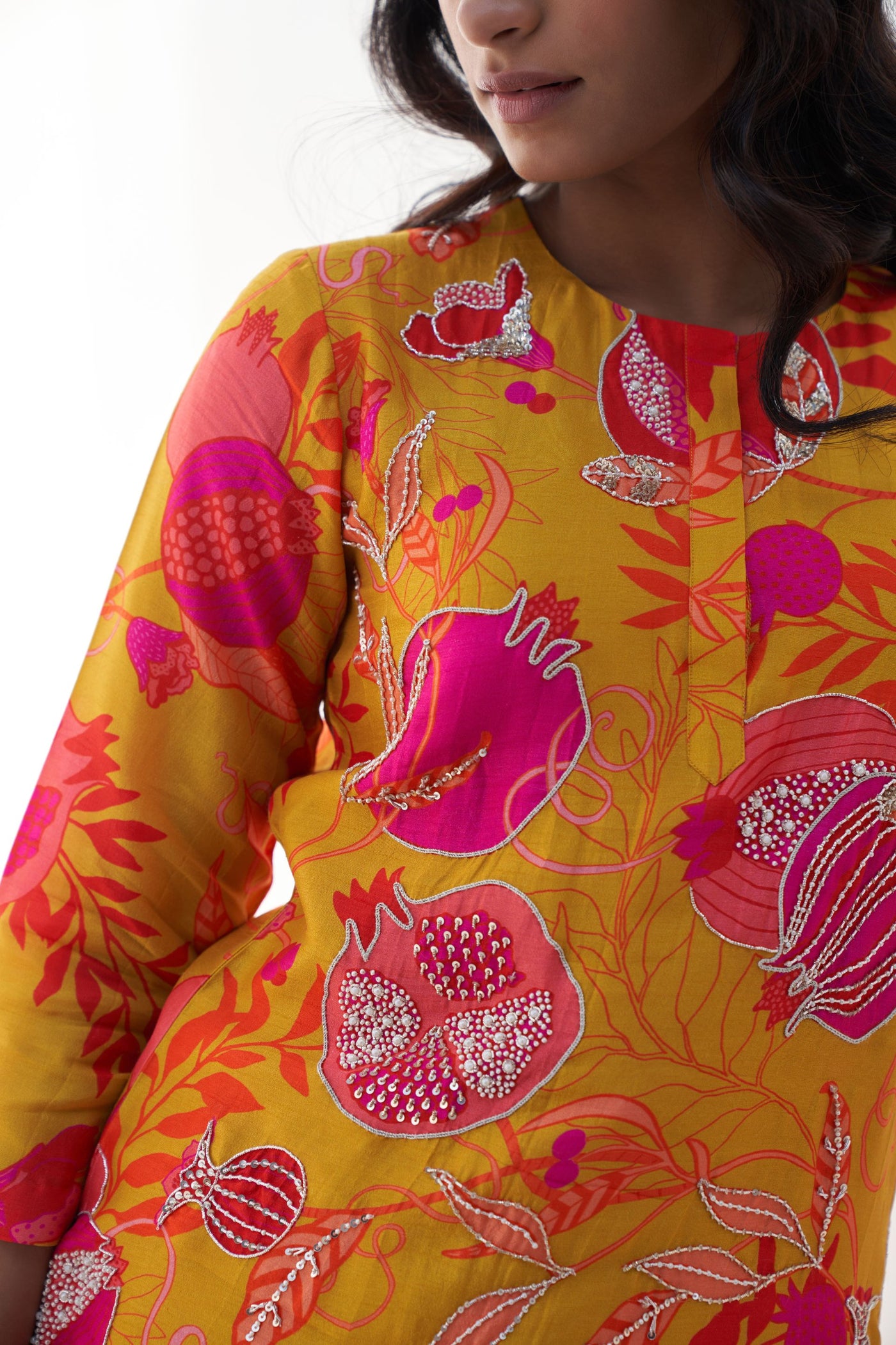 Archana Shah Yellow Pomo Highlight Sharara Set indian designer wear online shopping melange singapore