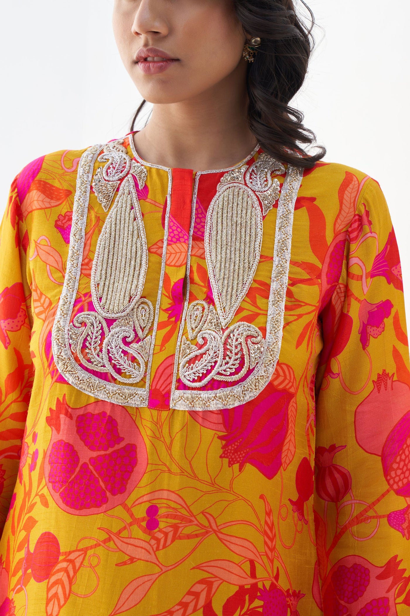 Archana Shah Yellow Pomo Mango Buta Sharara Set indian designer wear online shopping melange singapore