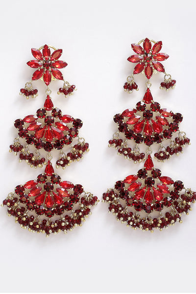 Bijoux by priya chandna Amina Jhumkis In Red fashion imitation jewellery  indian designer wear online shopping melange singapore