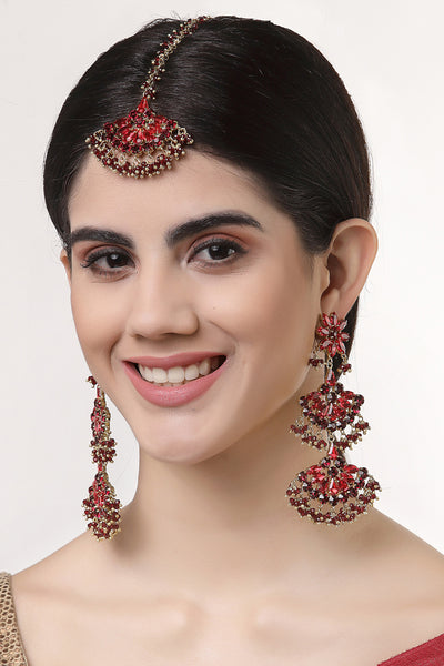 Bijoux by priya chandna Amina Jhumkis In Red fashion imitation jewellery  indian designer wear online shopping melange singapore