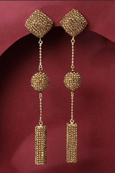 Bijoux by Priya Chandna Station Ball Stationed Danglers Gold jewellery indian designer wear online shopping melange singapore