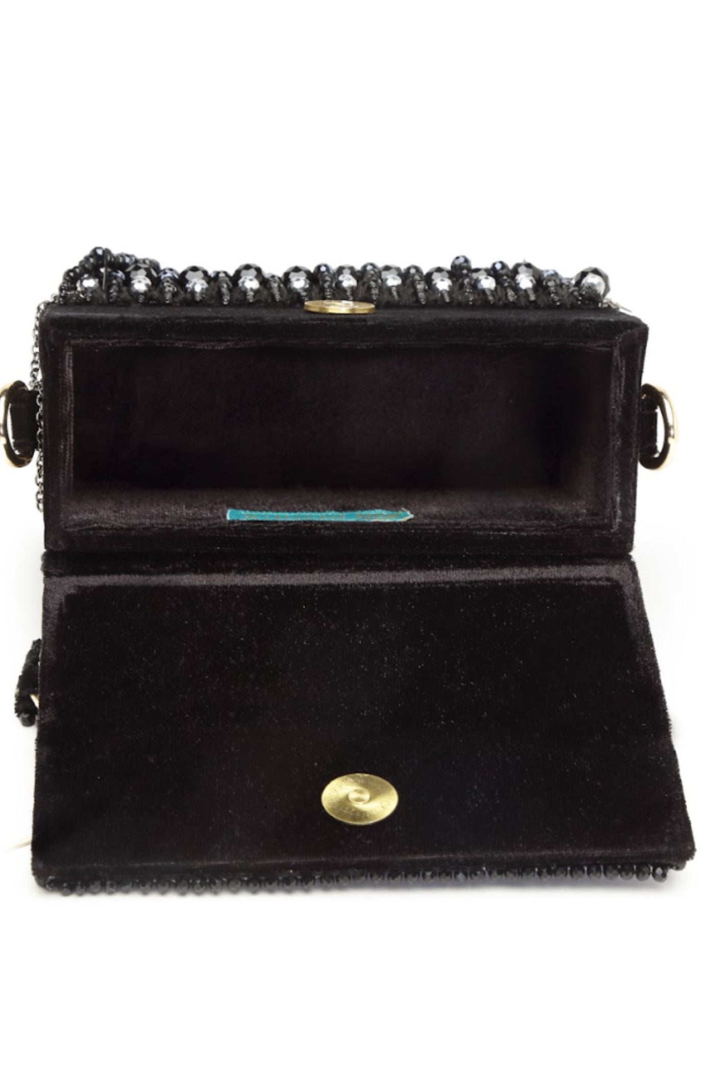 Bijoux by Priya Chandna Black Crystal Mini Box Clutch jewellery indian designer wear online shopping melange singapore