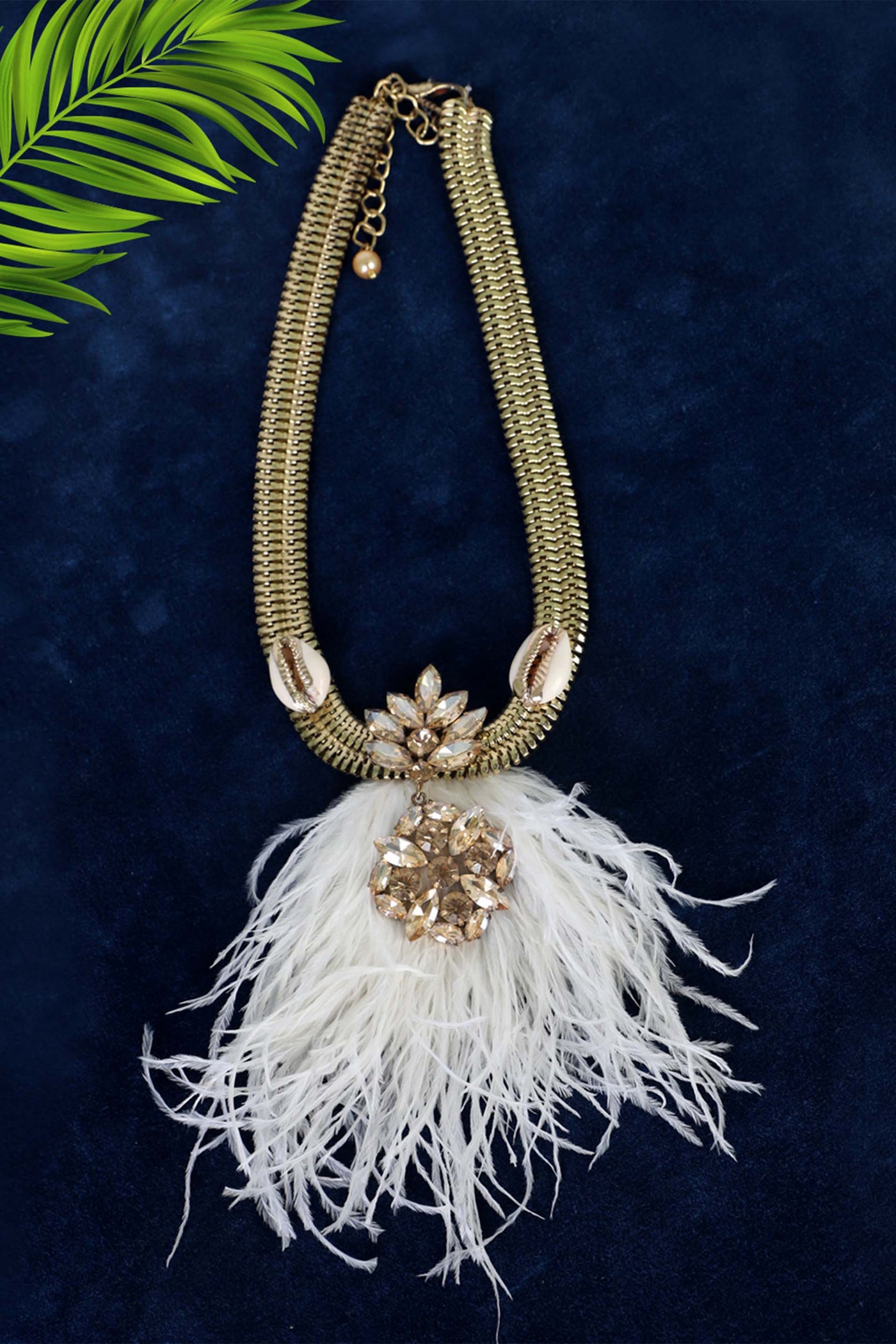 bijoux by priya chandna Cleopatra In Gold and White necklace fashion jewellery online shopping melange singapore indian designer wear