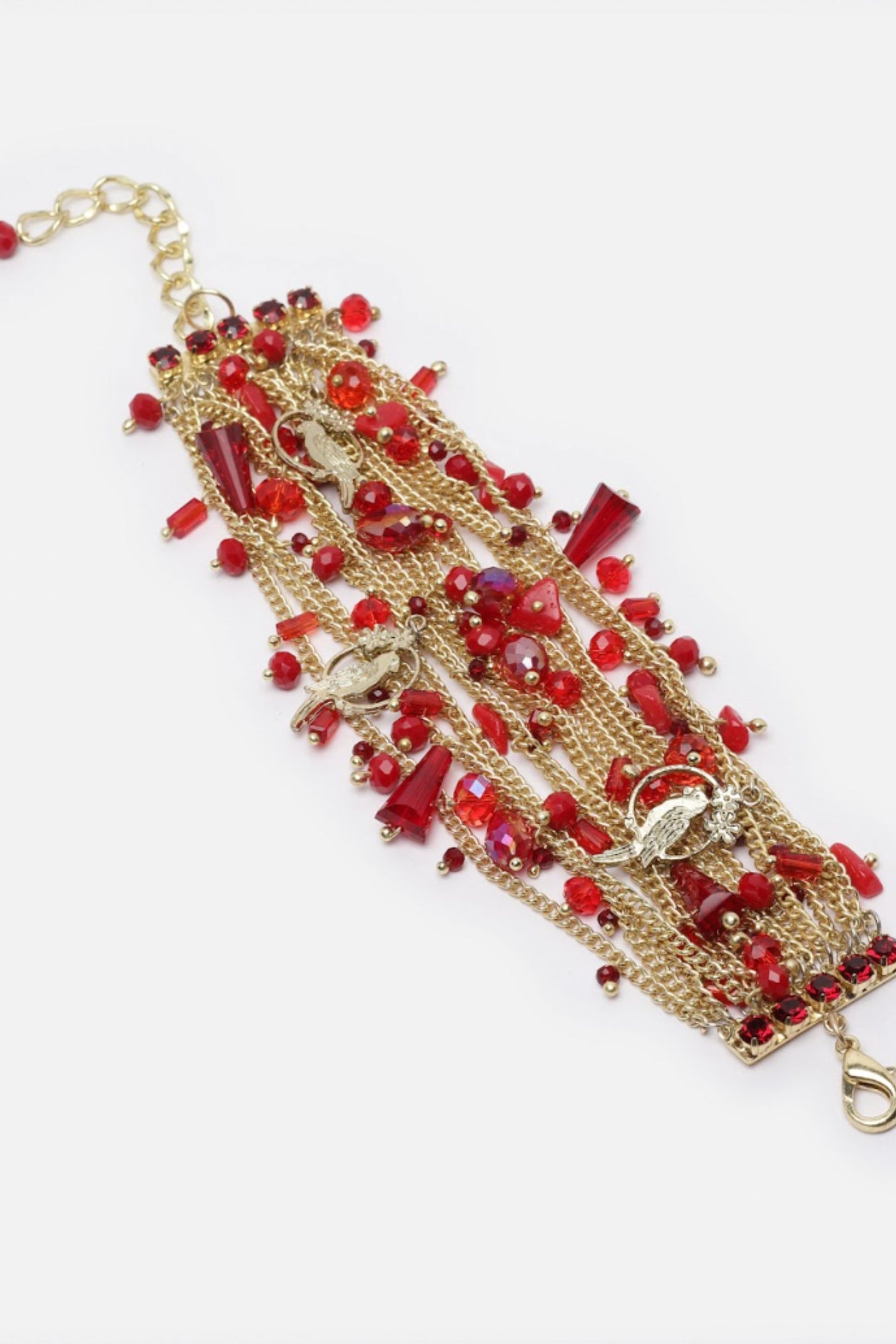 Bijoux by Priya Chandna Clustered Bracelet with Charms Red jewellery indian designer wear online shopping melange singapore