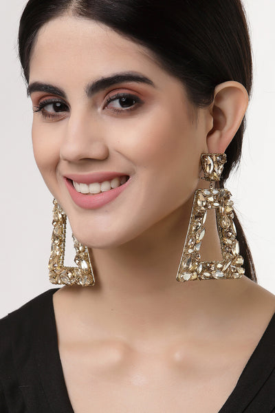 Bijoux by priya chandna Crystal Geo Series In Gold fashion imitation jewellery  indian designer wear online shopping melange singapore