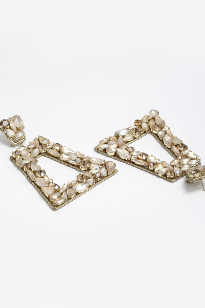 Bijoux by priya chandna Crystal Geo Series In Gold fashion imitation jewellery  indian designer wear online shopping melange singapore