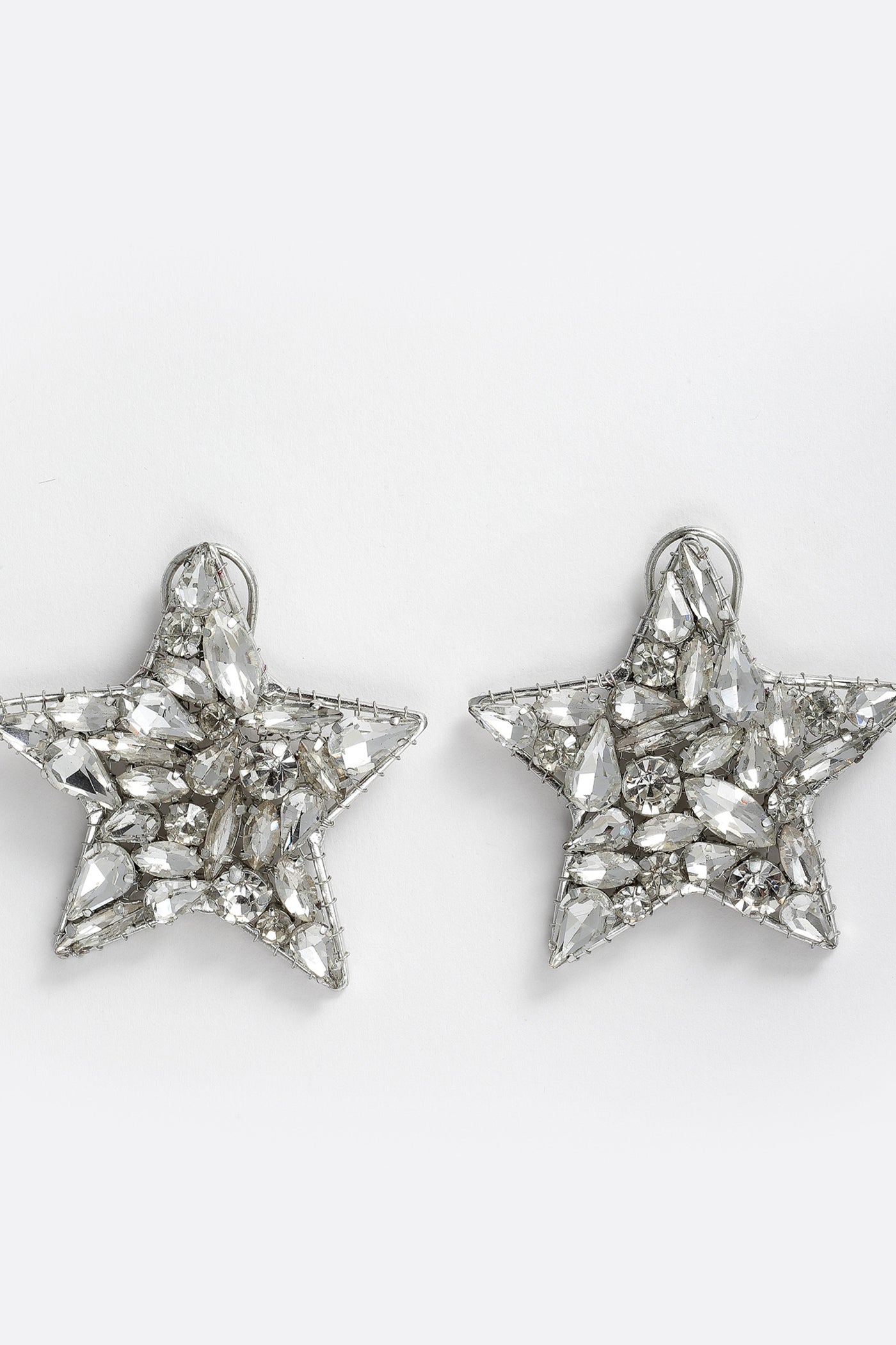 Bijoux by priya chandna crystal star studs silver fashion imitation jewellery  indian designer wear online shopping melange singapore