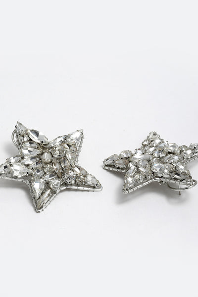 Bijoux by priya chandna crystal star studs silver fashion imitation jewellery  indian designer wear online shopping melange singapore