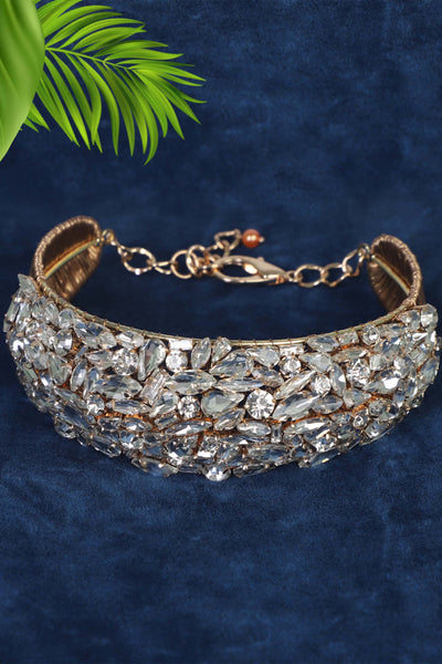bijoux by priya chandna Crystal Studded Choker silver necklace fashion jewellery online shopping melange singapore indian designer wear