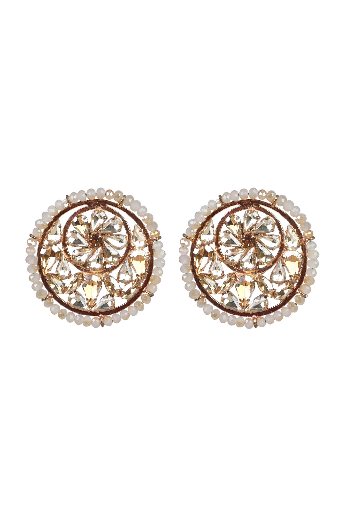 bijoux by priya chandna Crystal Studs gold white earrings fashion jewellery online shopping melange singapore indian designer wear