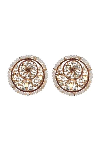 bijoux by priya chandna Crystal Studs gold white earrings fashion jewellery online shopping melange singapore indian designer wear
